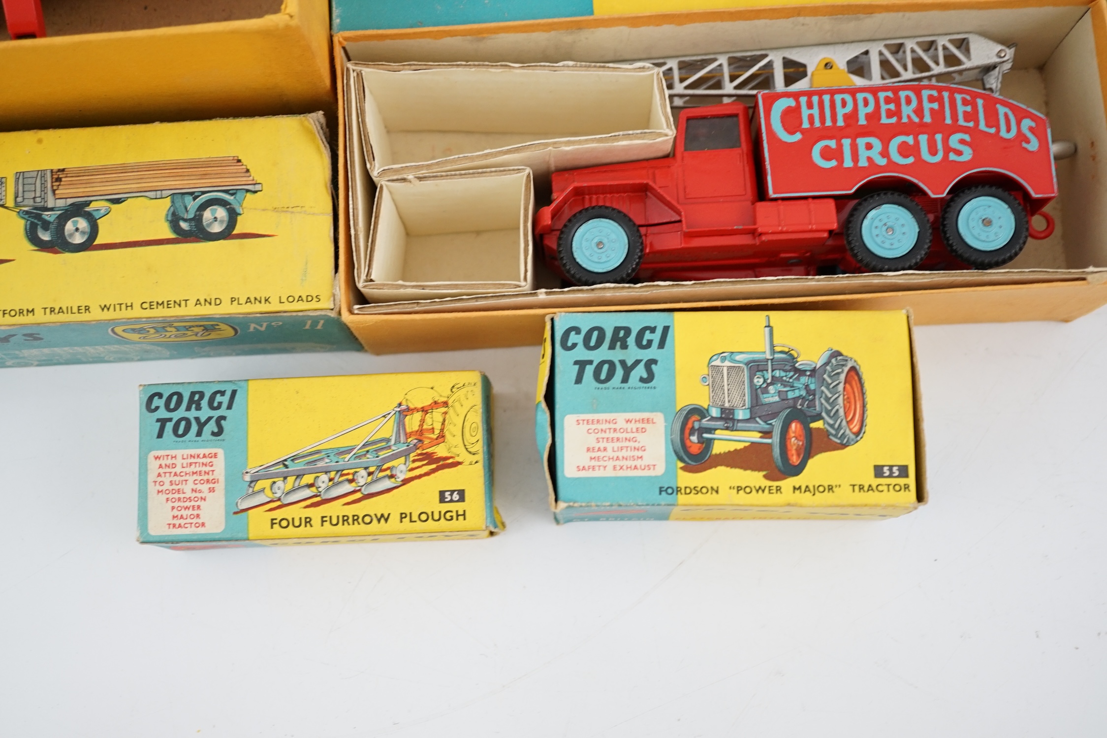 Seven boxed Corgi Toys and Major Toys